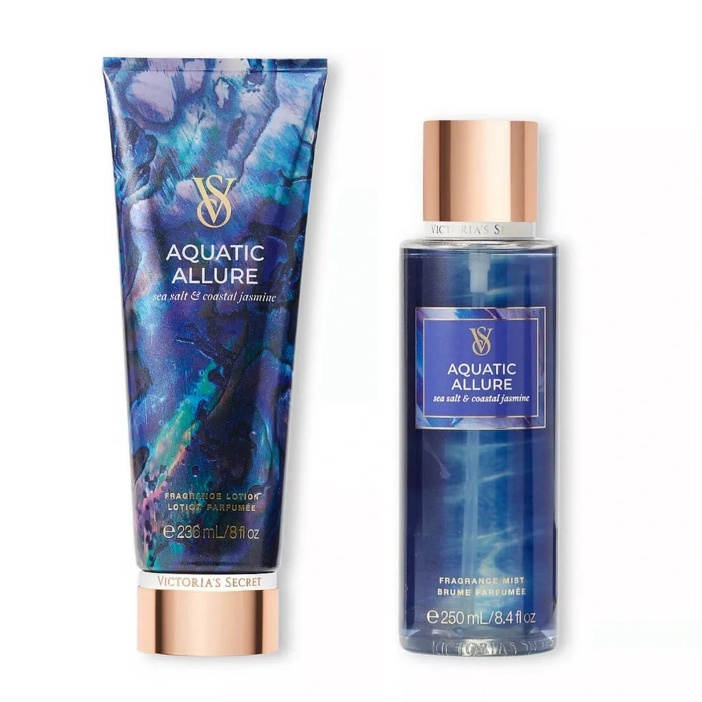 Victoria’s Secret Aquatic Allure Sea Salt & Coastal Jasmine Body Lotion Set NWT